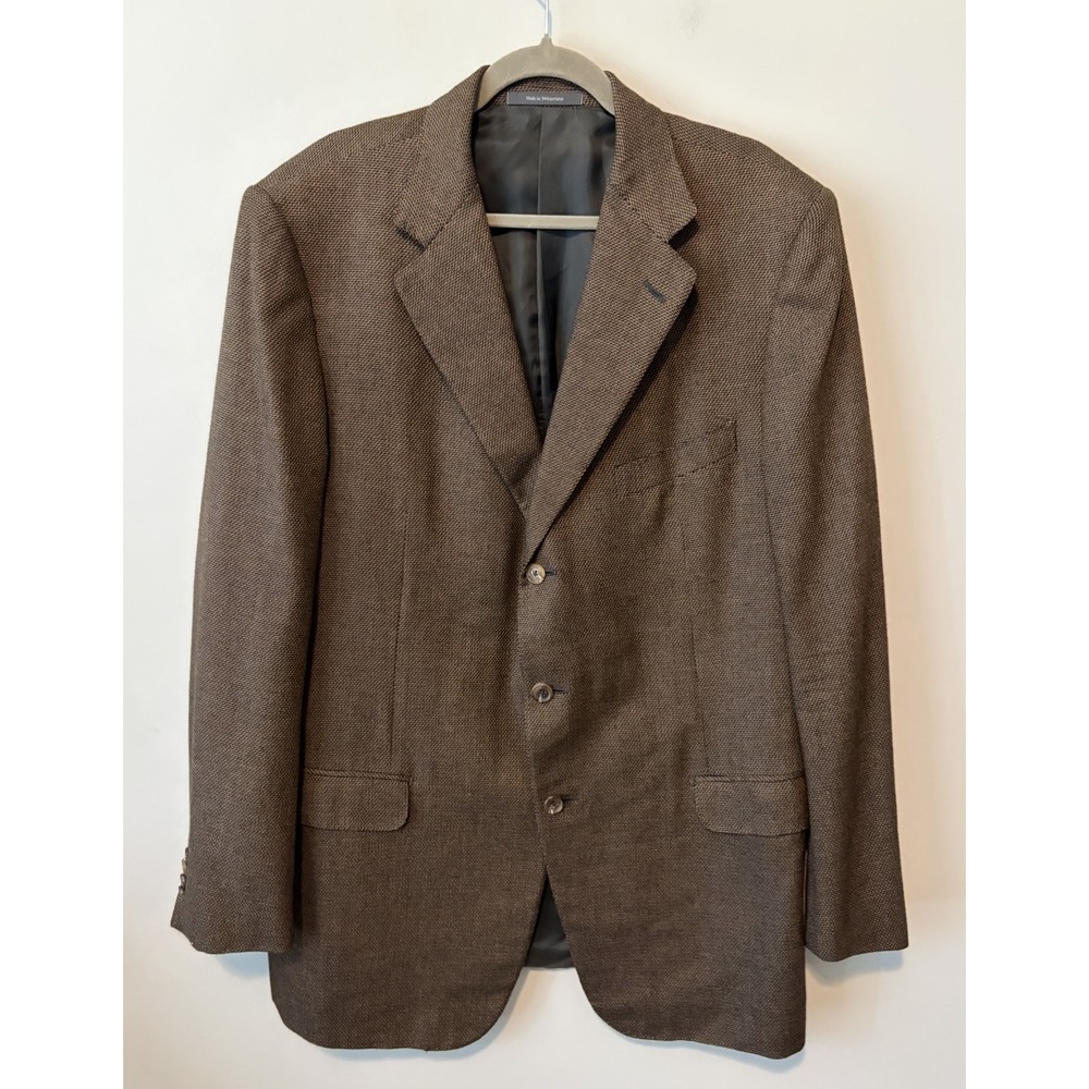 Nice Ermenegildo Zegna Cashmere Wool Silk Light Sport Coat Blazer Brown US 46L